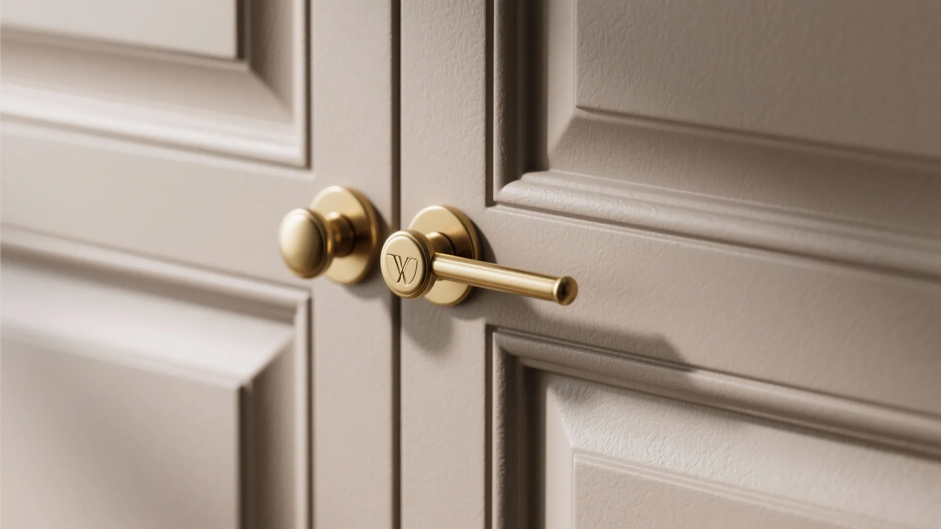 1. Pair Taupe with Brass Handles