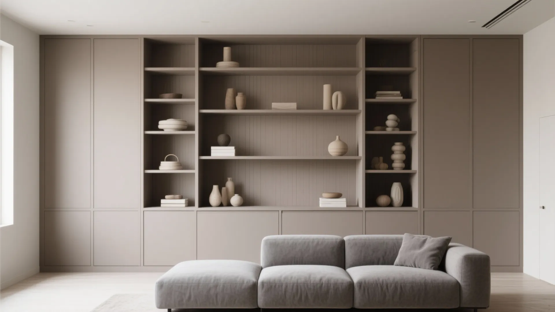 9. Built-in Storage in Matching Tones