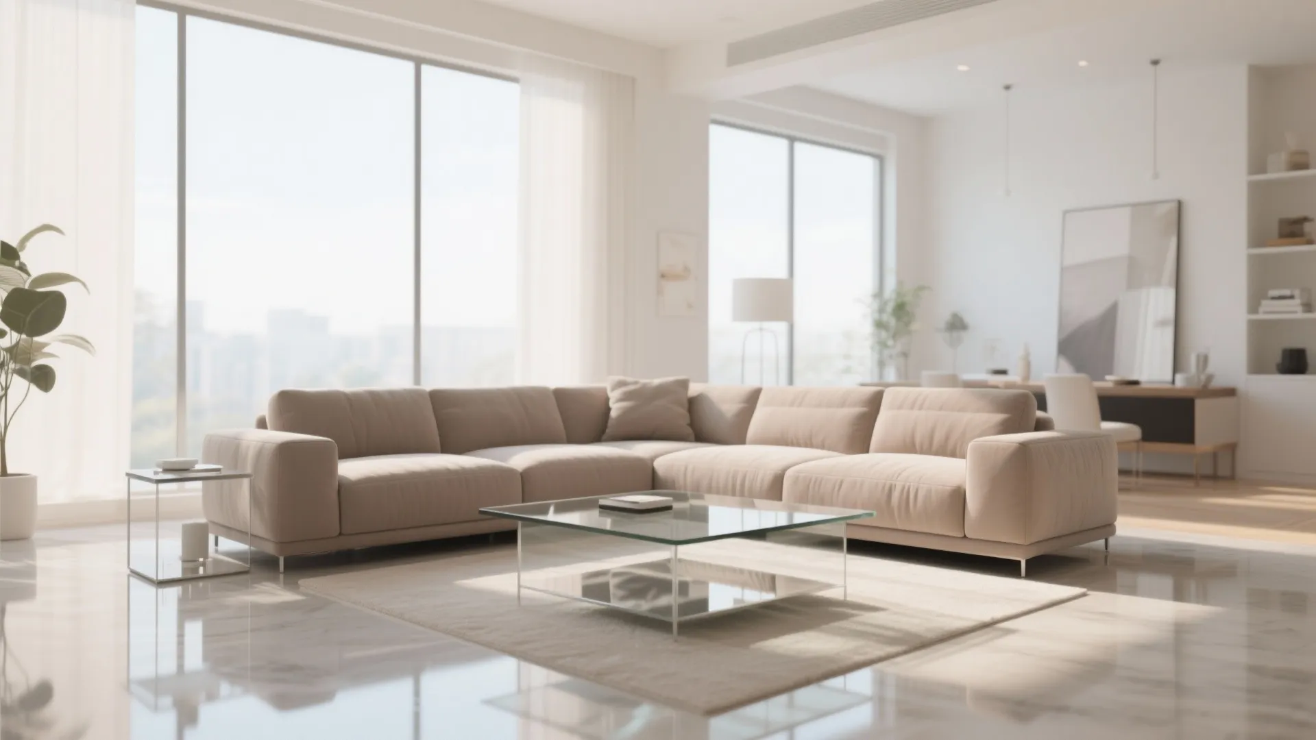 4. Glass Accents for an Airy Feel