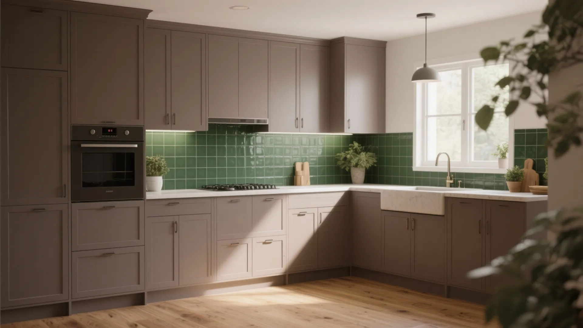 5. Mix Taupe with Deep Green Accents