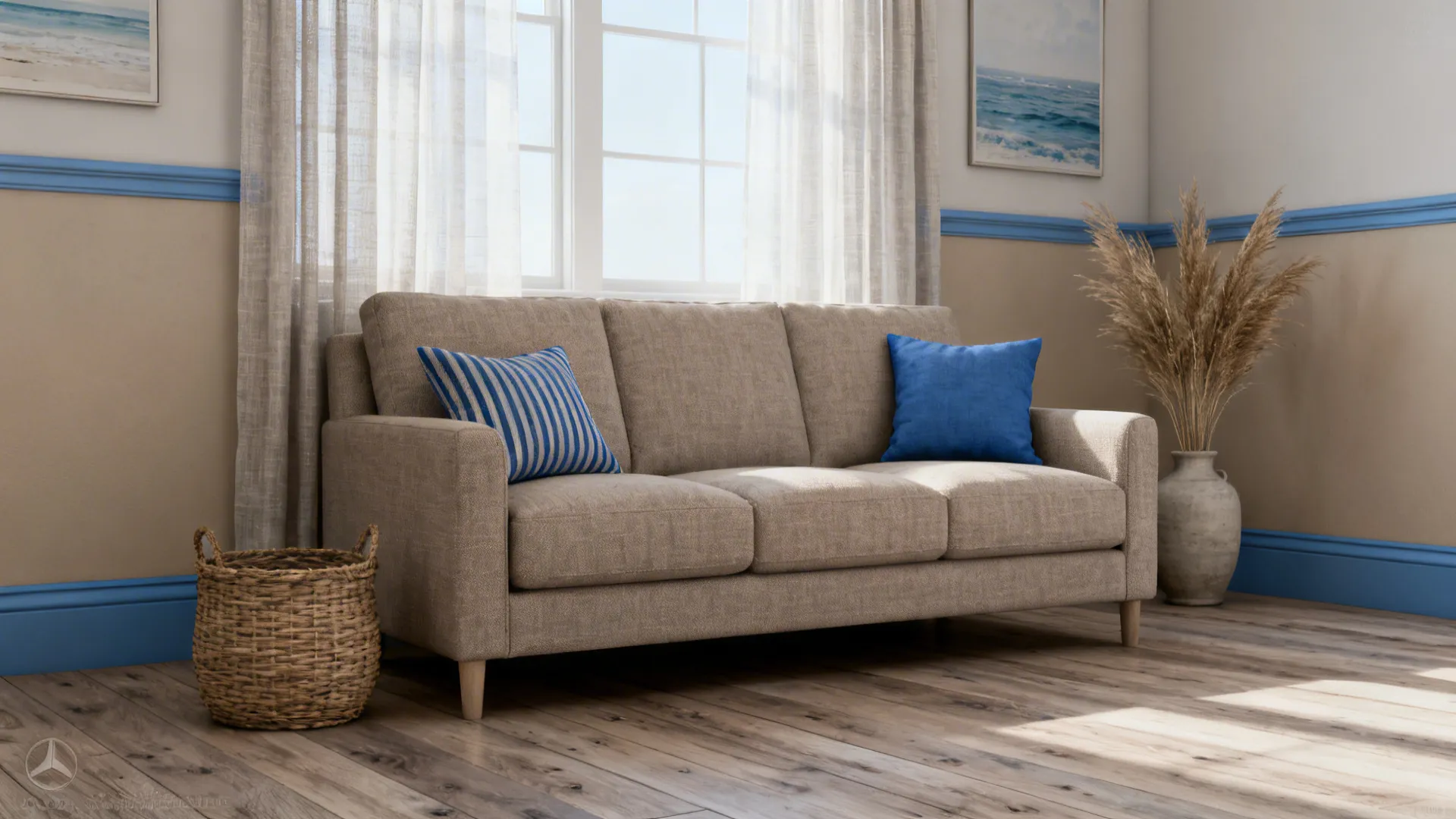 4. Taupe Base with Muted Blues