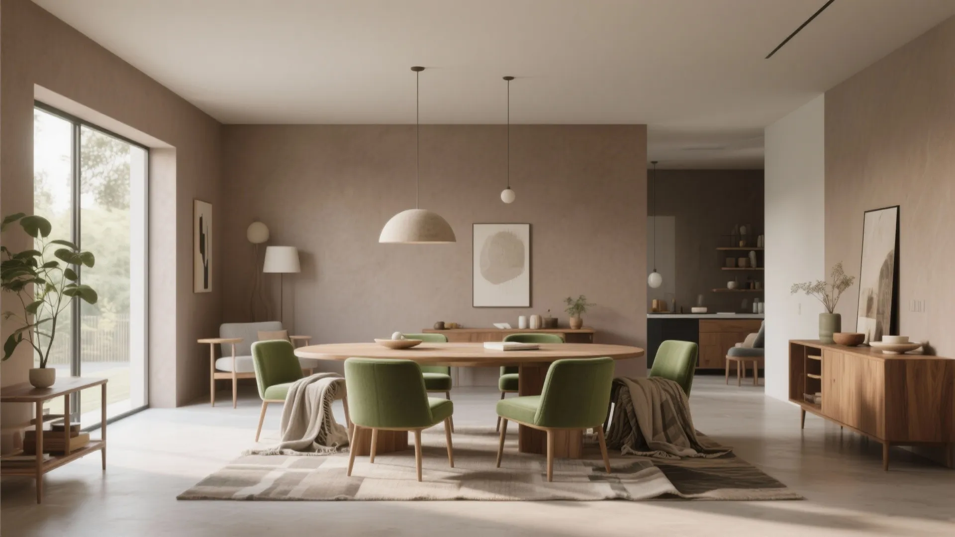 6. Warm Taupe & Olive Green Layers