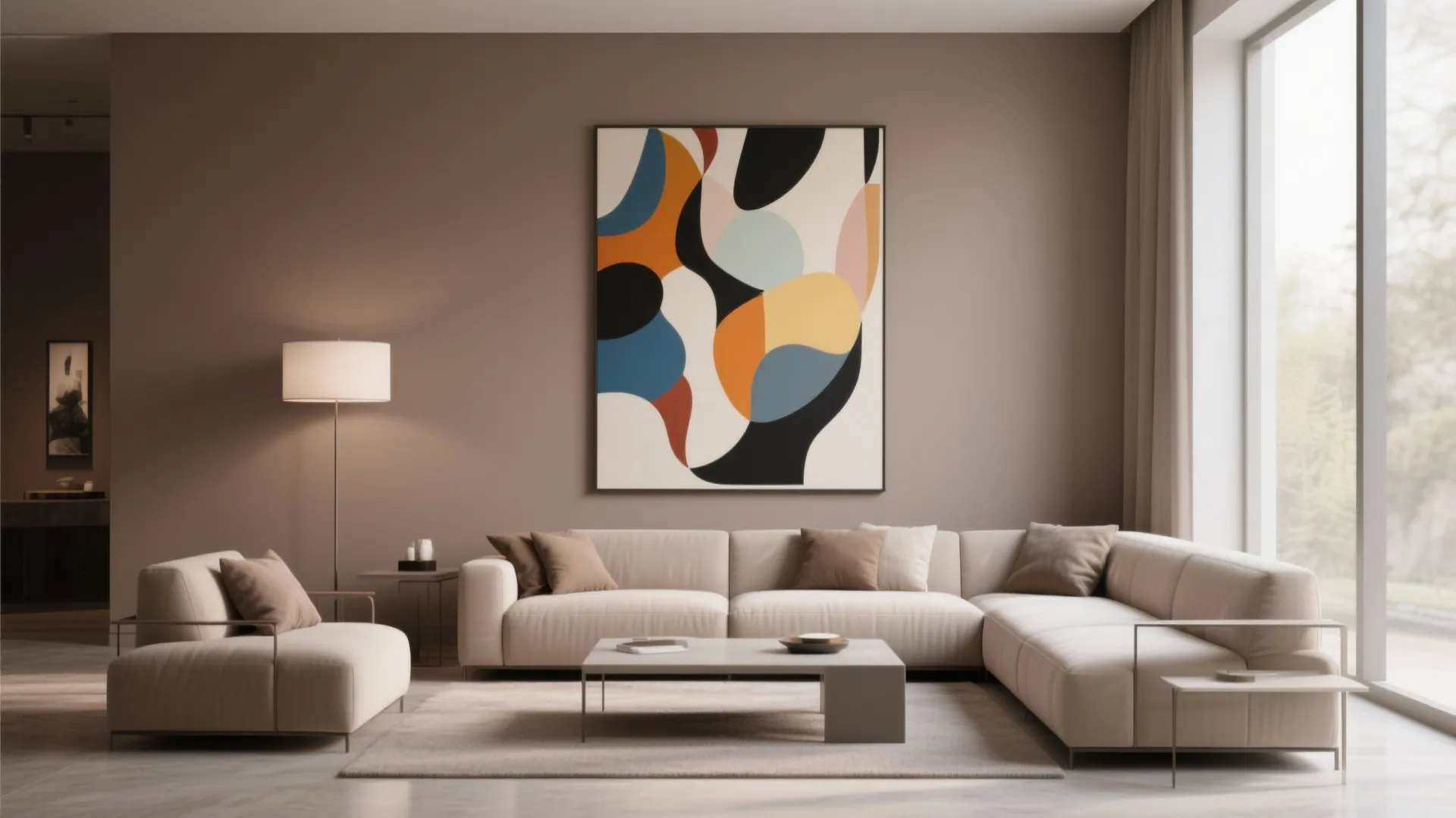 10. Taupe with Statement Art