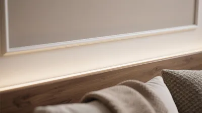 Warm Bedroom Headboard with Ambient Lighting