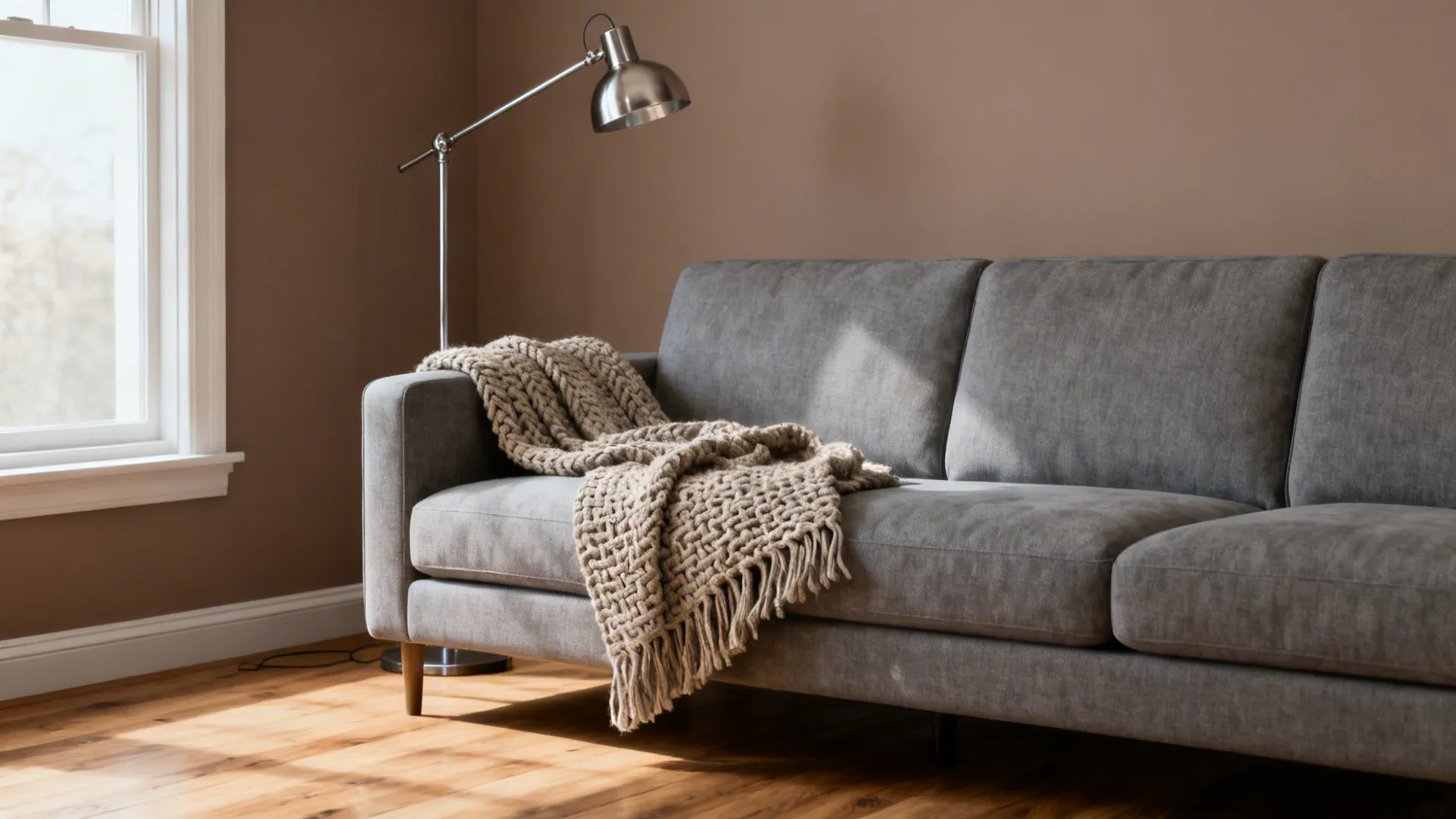 1. Warm taupe base with cool grey accents