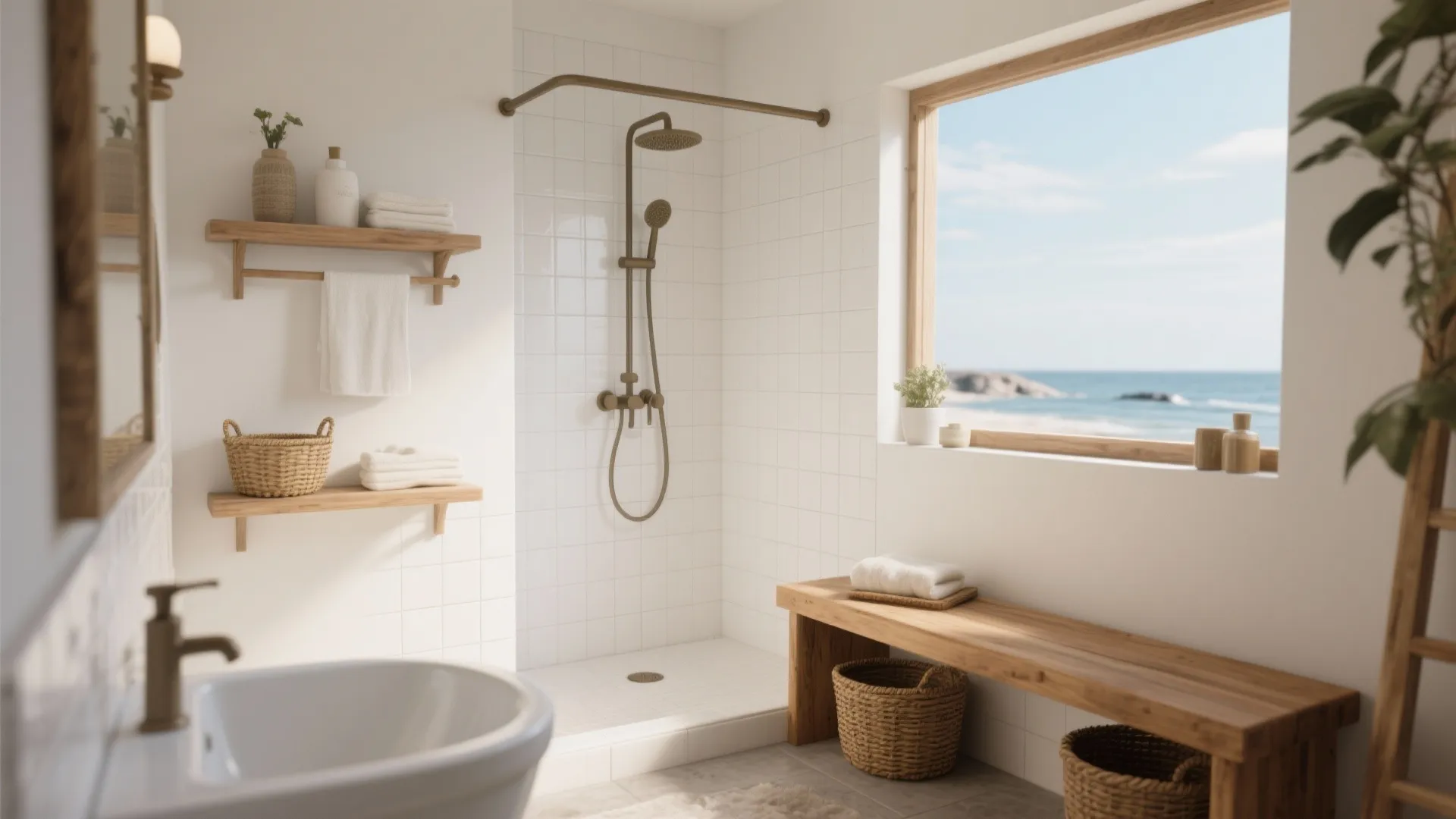 5. Break up the white with natural materials