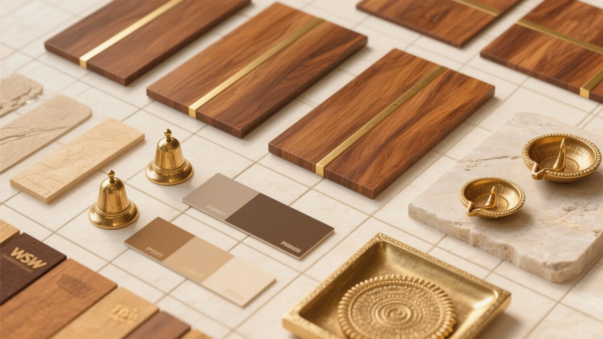 Warm Wood and Brass Details