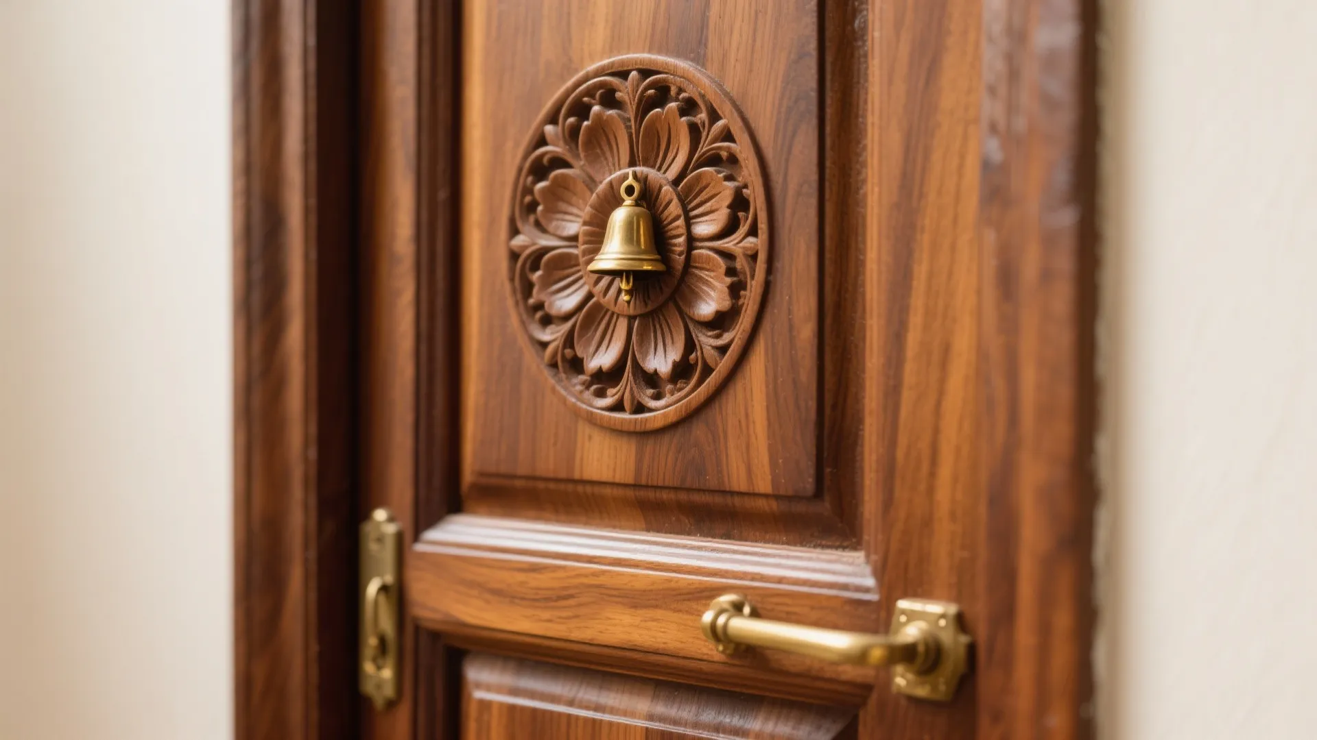 Traditional teak with delicate floral carving