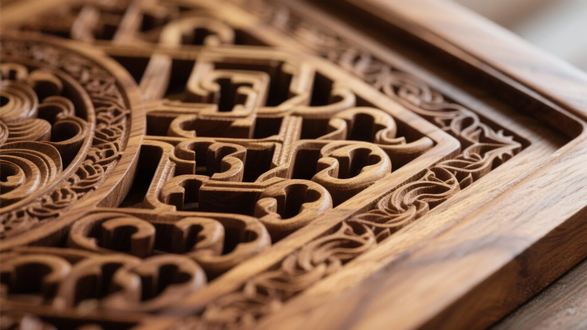 Carved Teak Panels with Traditional Motifs
