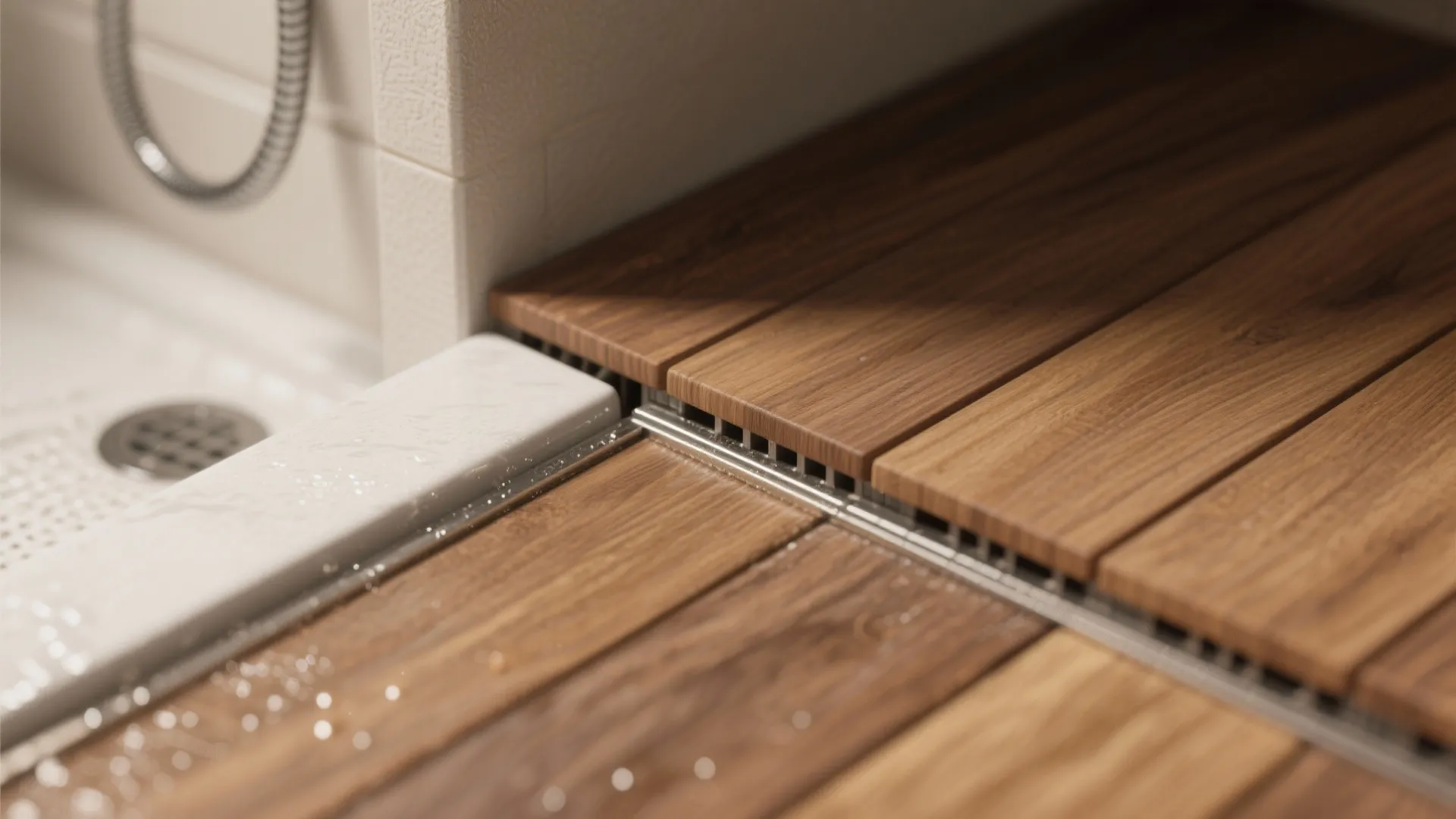 4. Engineered wood or teak for wet-prone bathrooms
