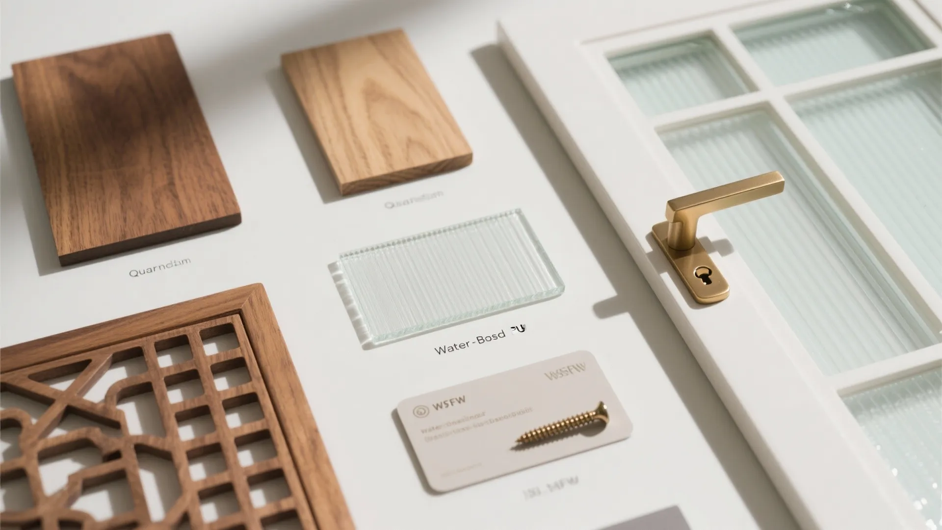 Minimal Teak Frame with Glass Jali Infill