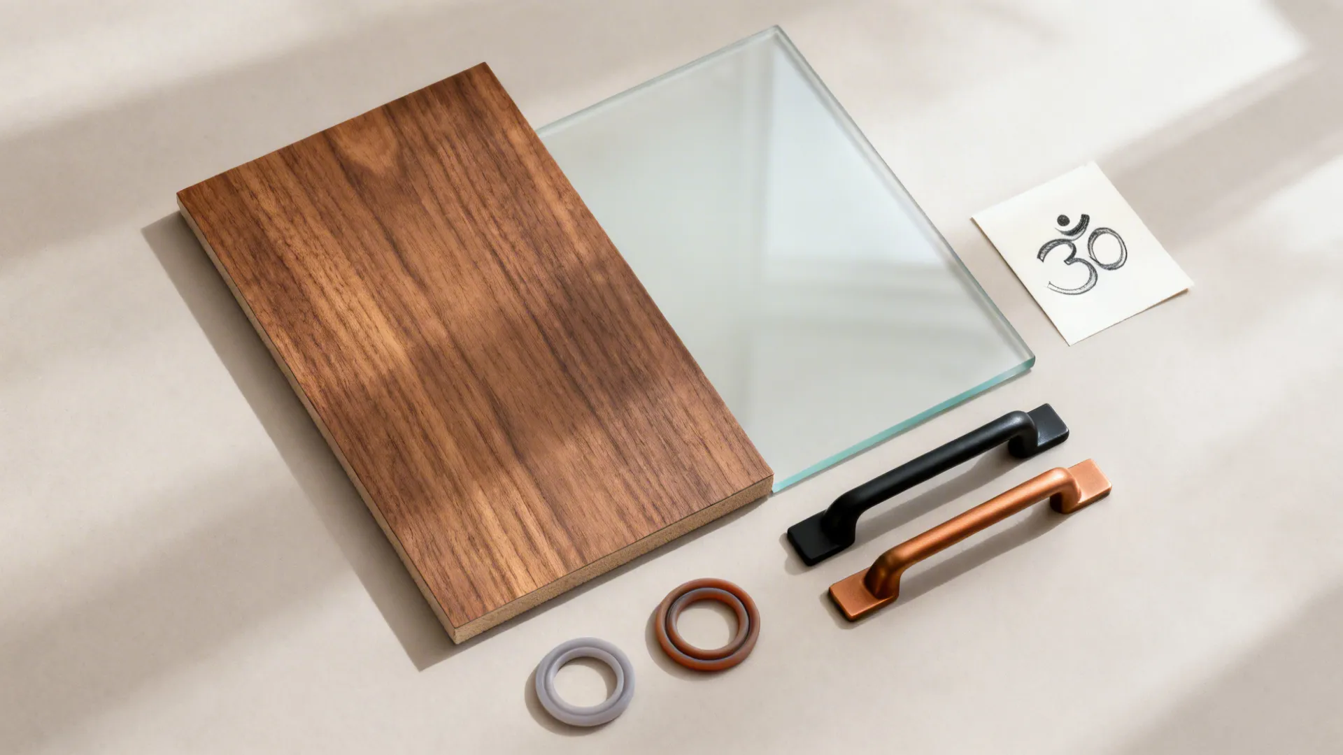 2) Solid Wood Framed Doors with Frosted Glass Insets