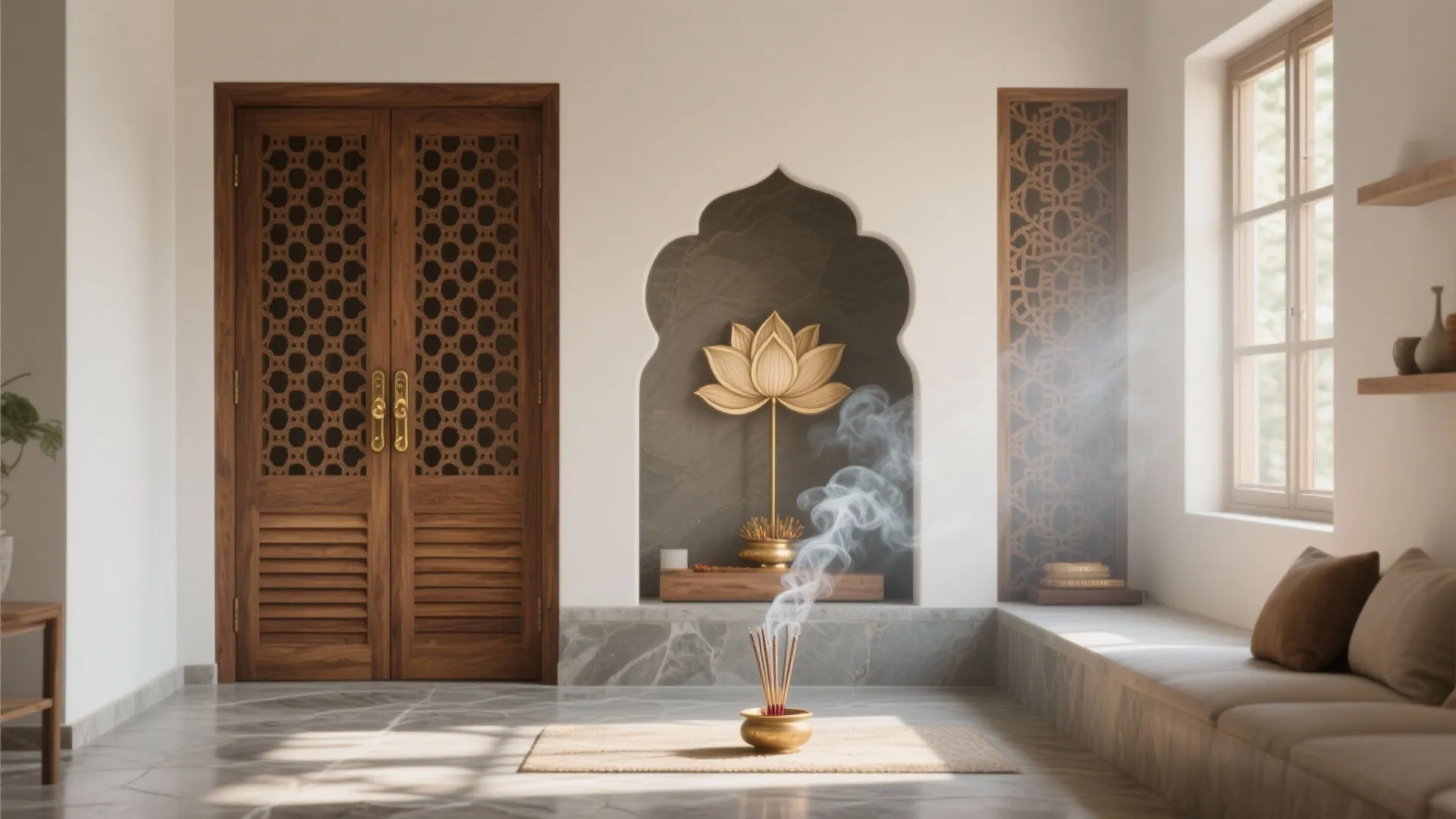 Ventilated Teak Jali Doors