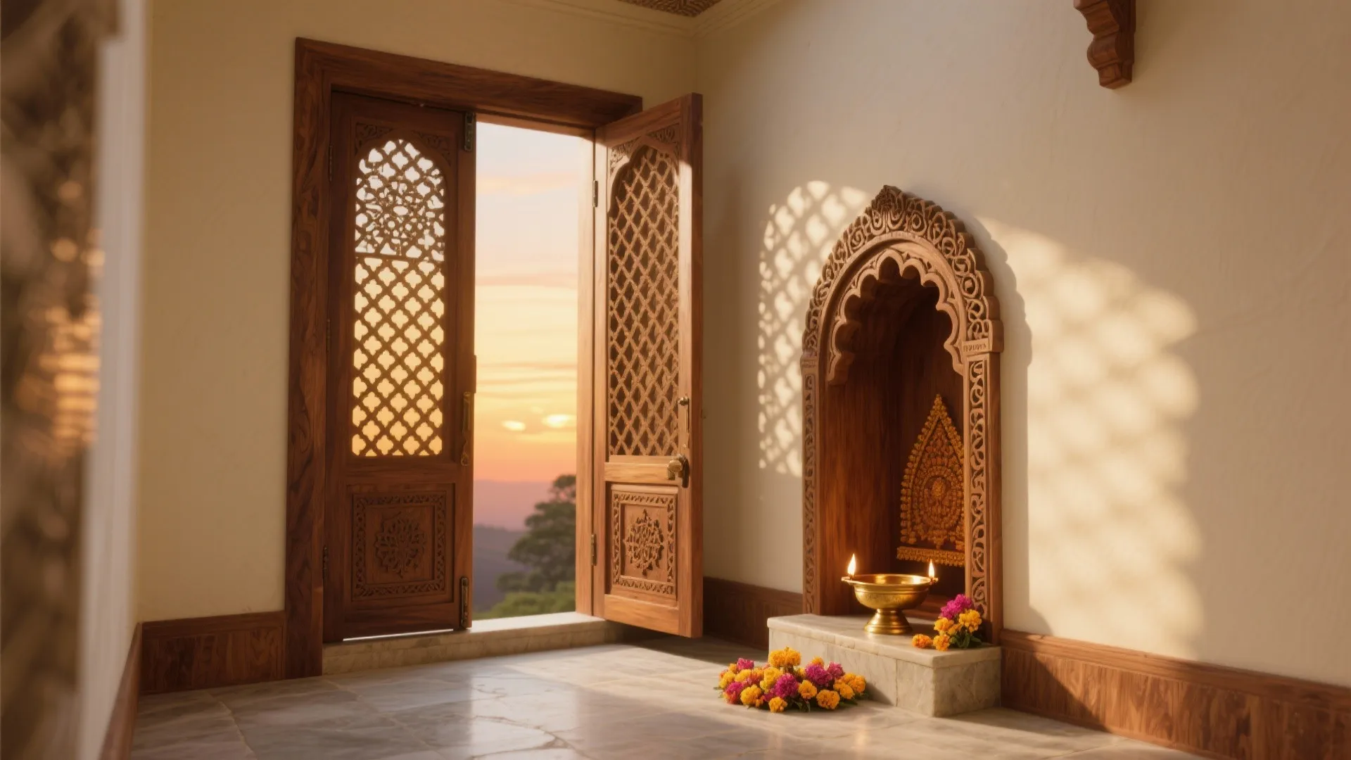 Carved Wooden Jali Doors: Light, Air, and Sanctity