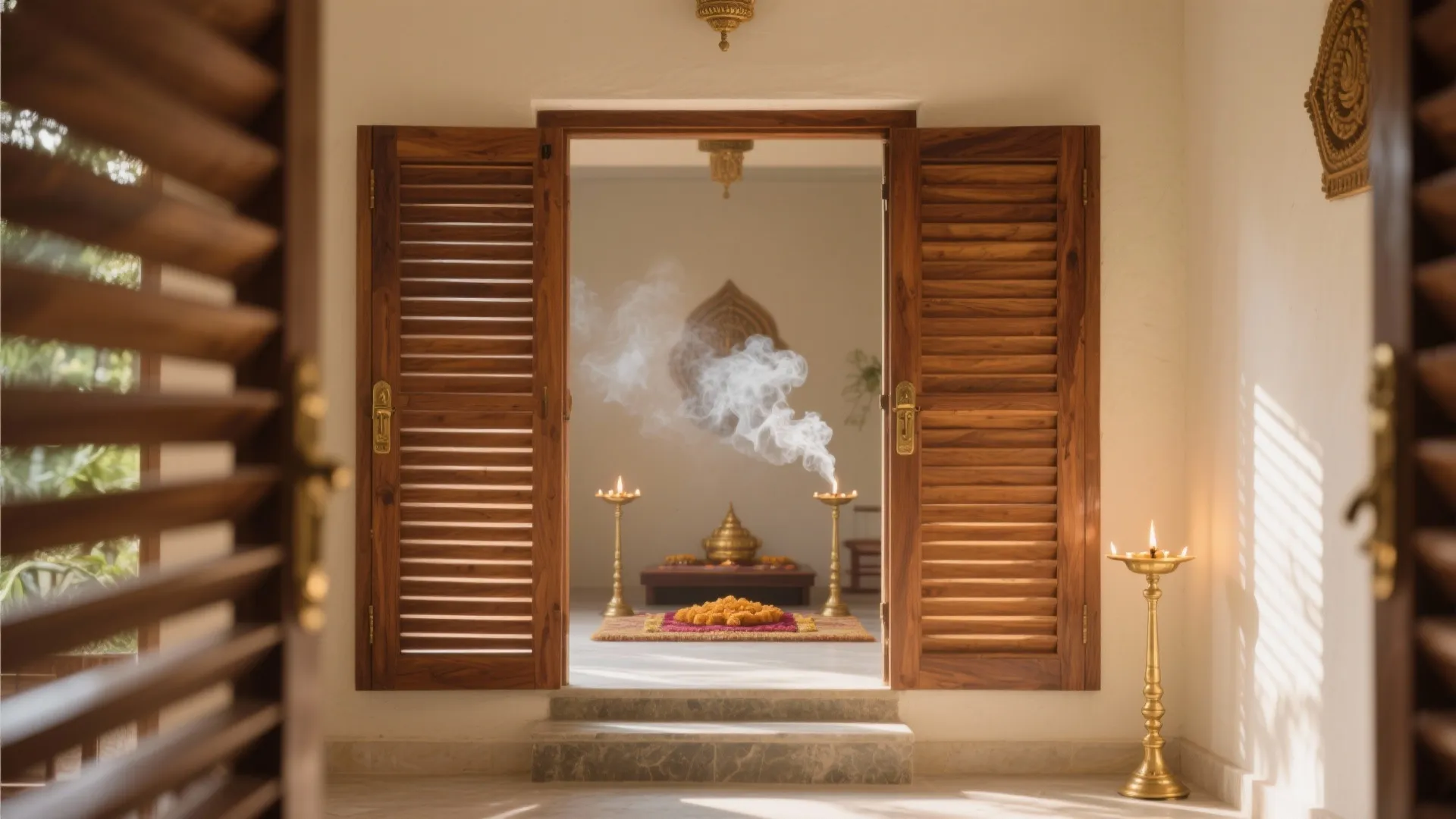 Teak Louvre Doors for Ventilation