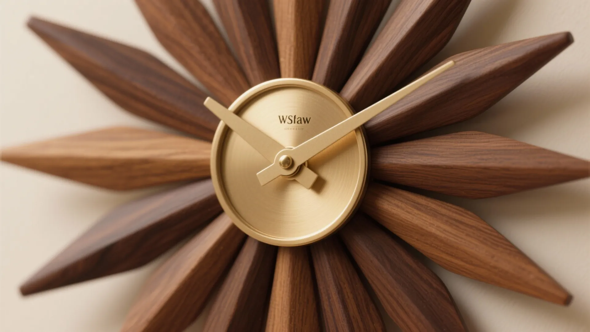 3) Mid-Century Moment: Teak Sunburst in a Compact Living Room