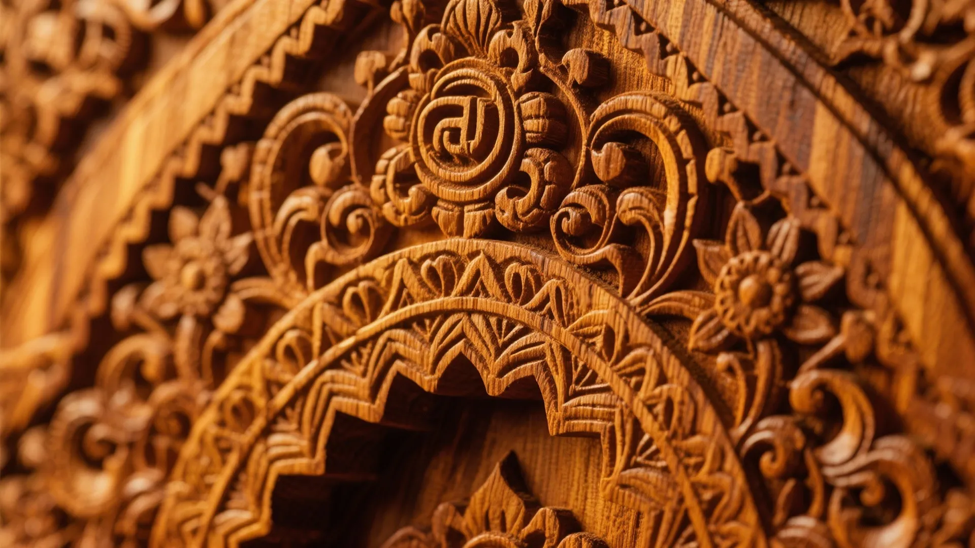 Traditional Teak Wood Mandir Carvings