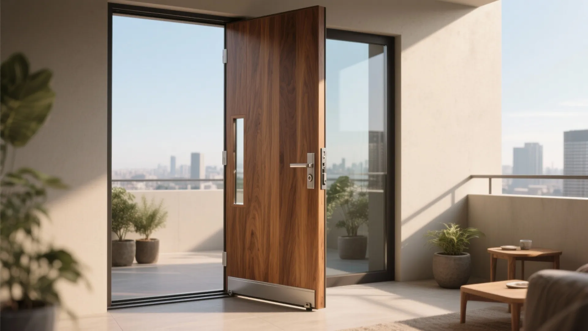 3) Statement pivot in teak (with proper sealing)