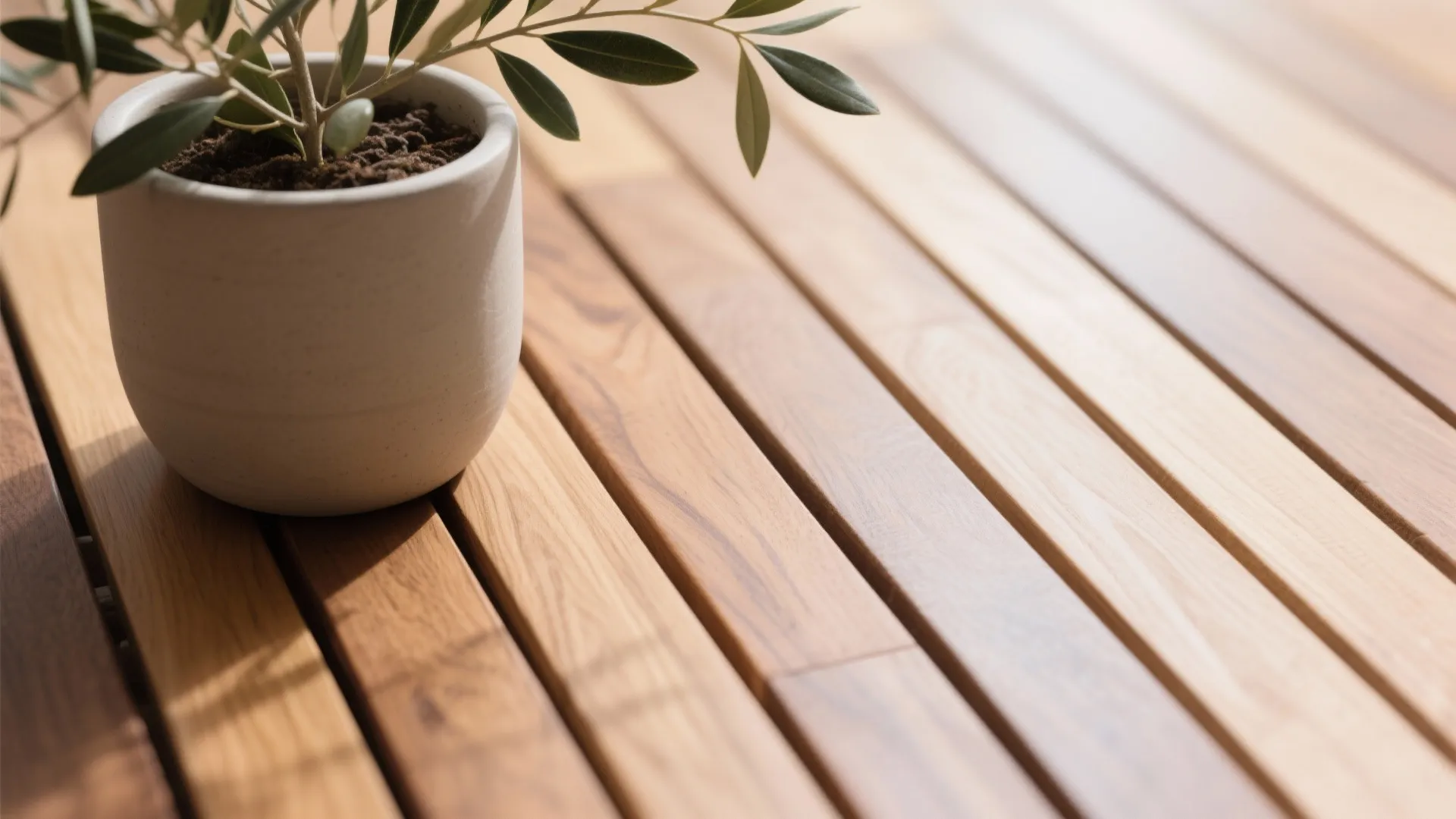1) Minimal wood-and-green styling for serene balcony garden pictures