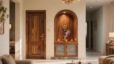 5 Pooja Room Teak Door Designs That Elevate Small Homes
