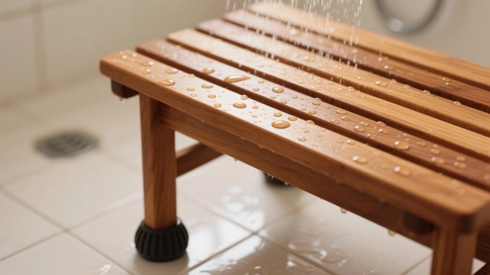Teak Shower Stool For A Spa Mood