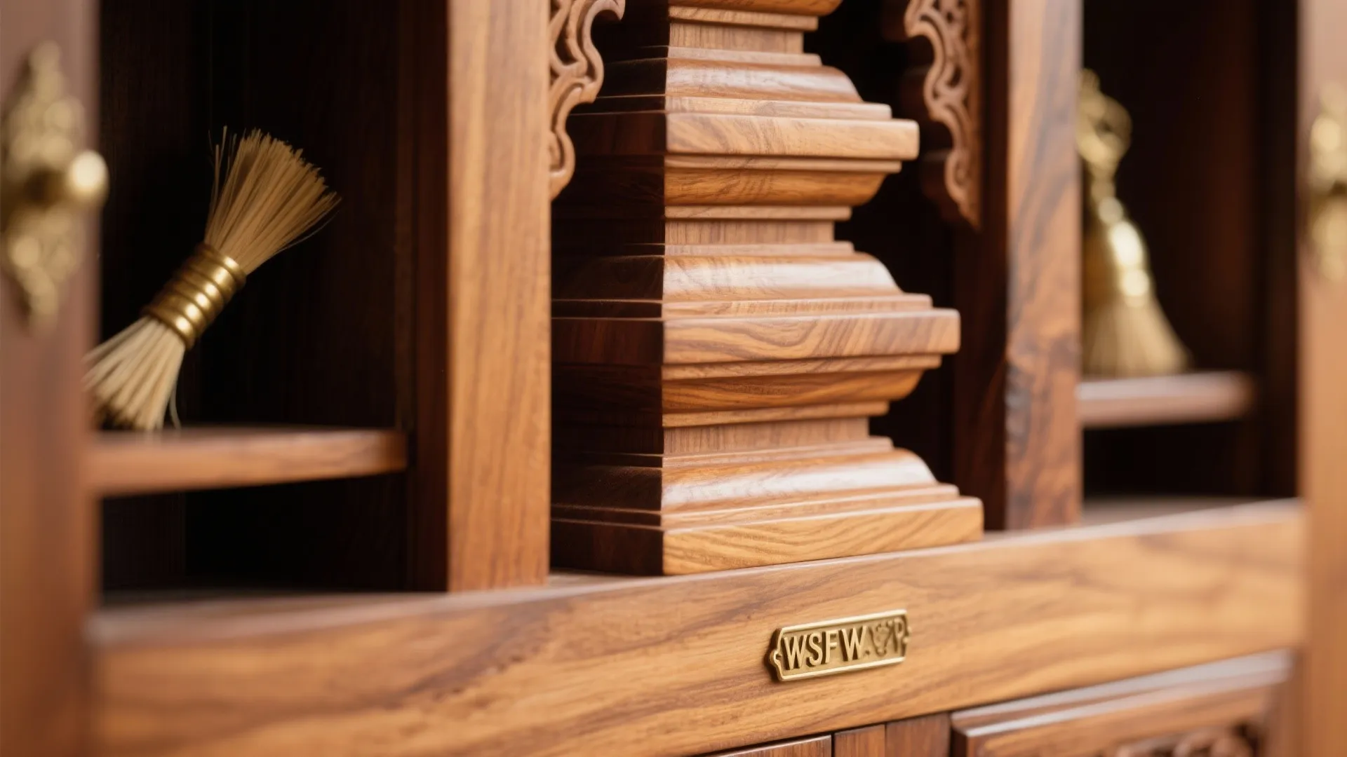 Classic tiered gopuram frame in wood