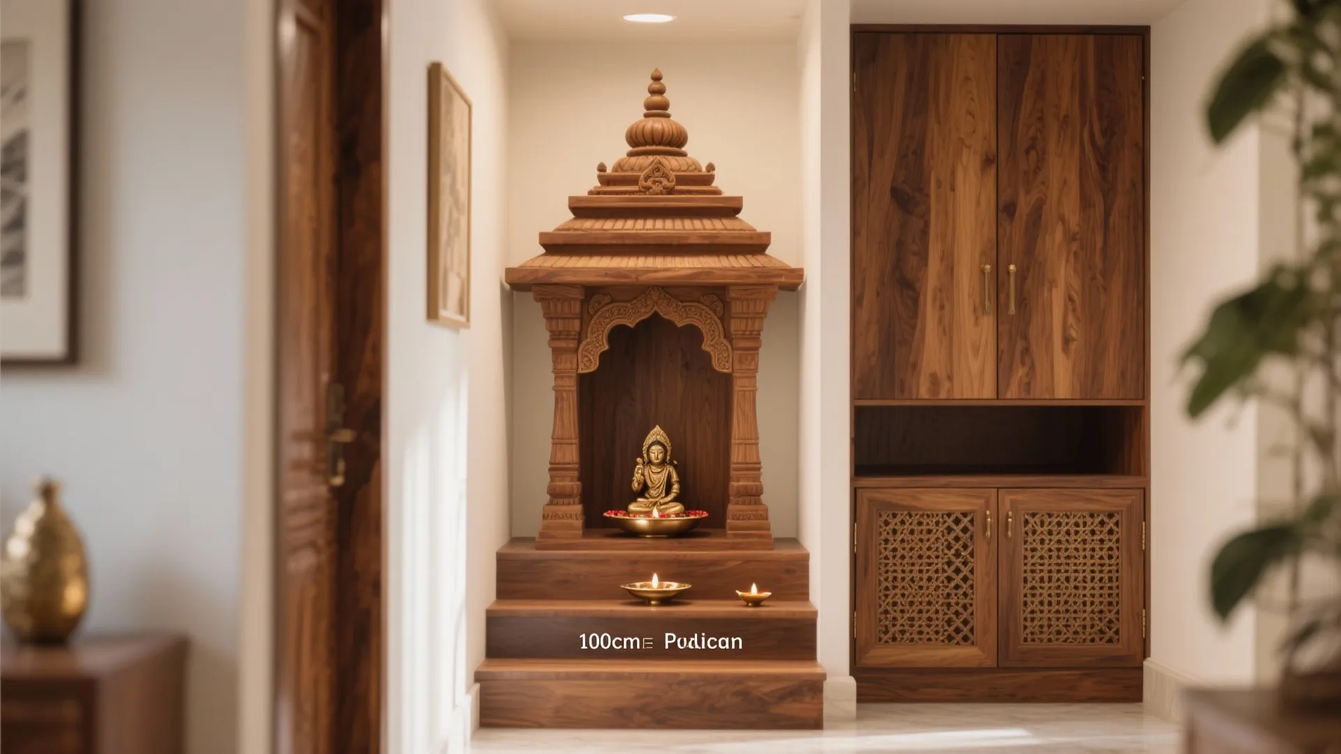 Classic tiered gopuram frame in wood