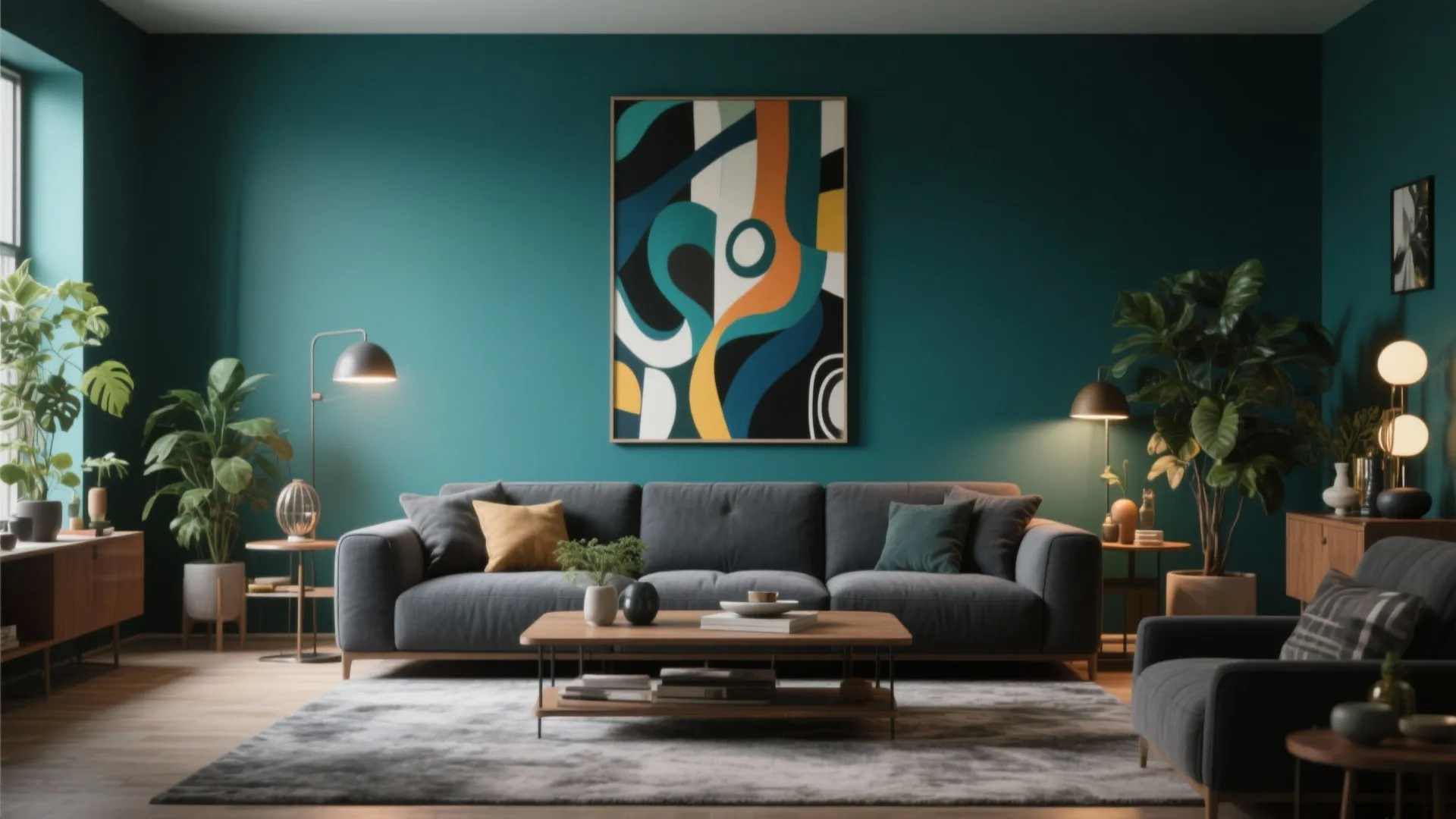 3. Bold Accent Wall and Art