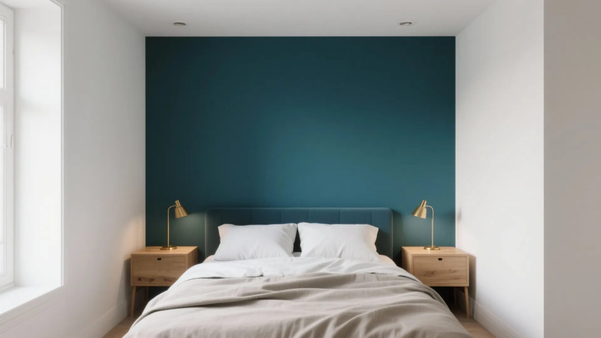 Moody Accent Wall: Deep Teal or Navy for a Cocooned Sleep Zone