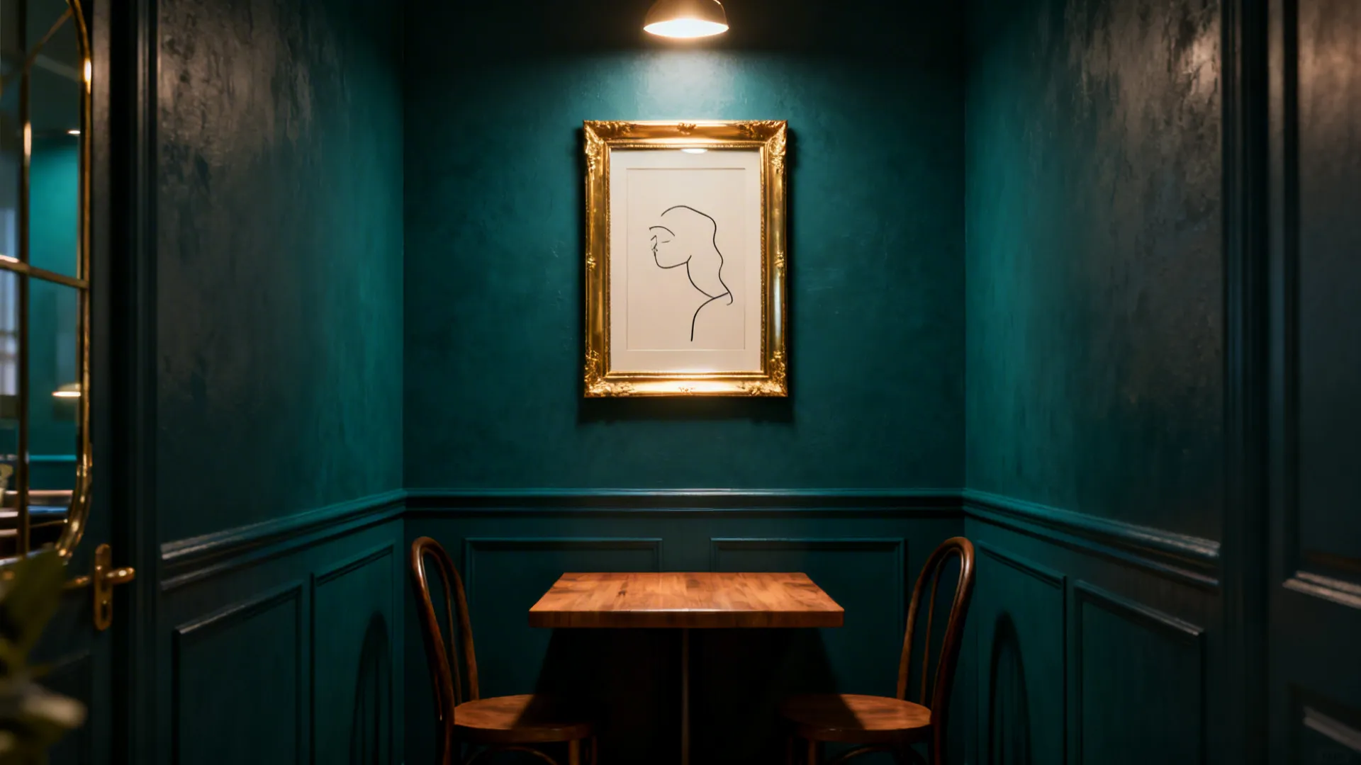 4. Painted Accent Wall with Minimal Art