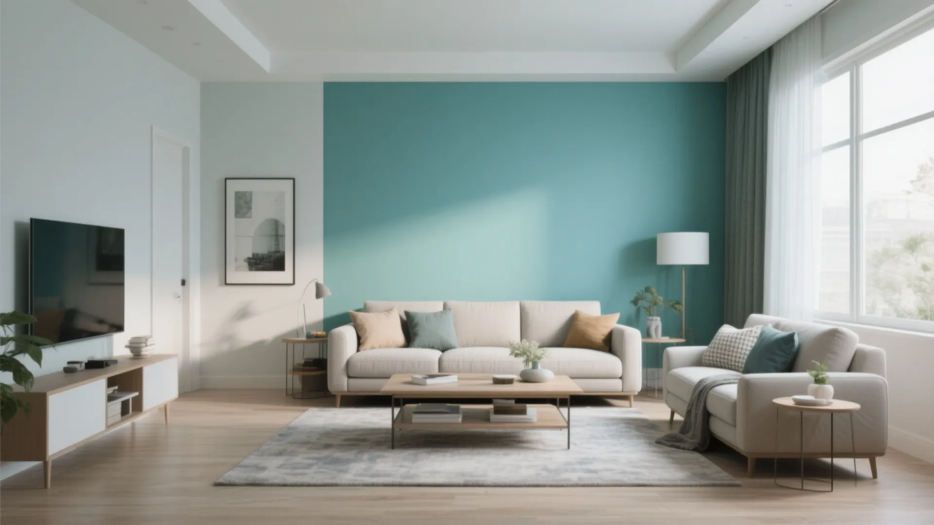 Accent wall for depth