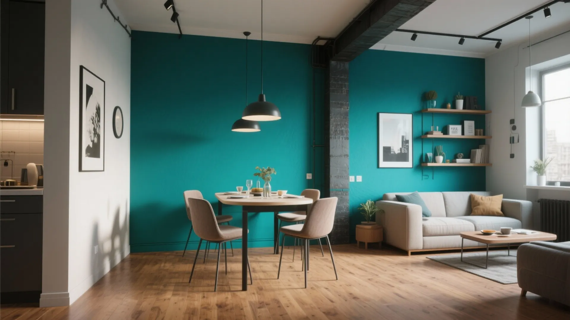 Accent Wall Behind Dining Zone