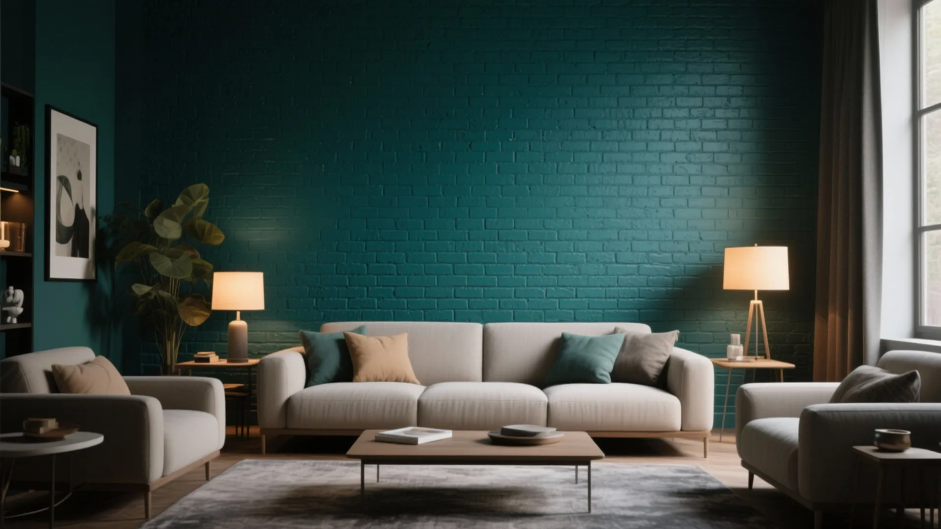 2. Bold accent wall in saturated color