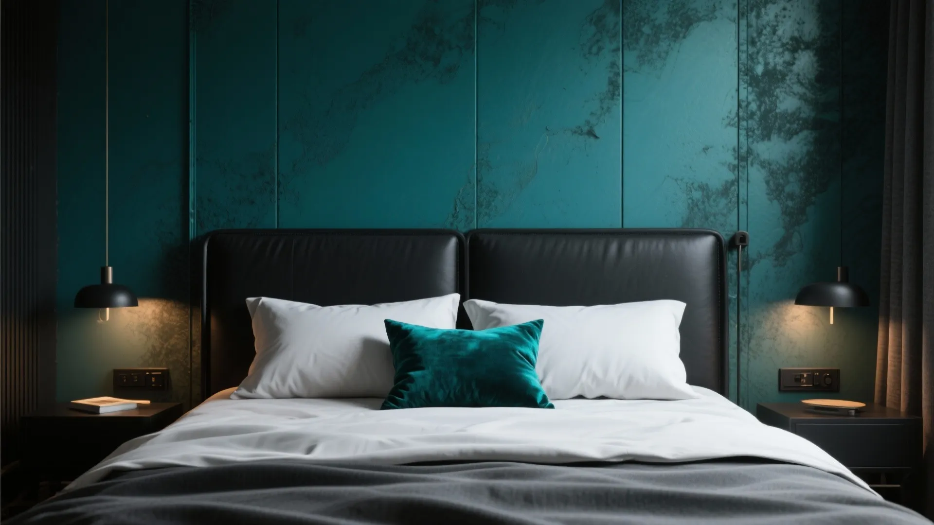 3. Moody Teal Accent Wall