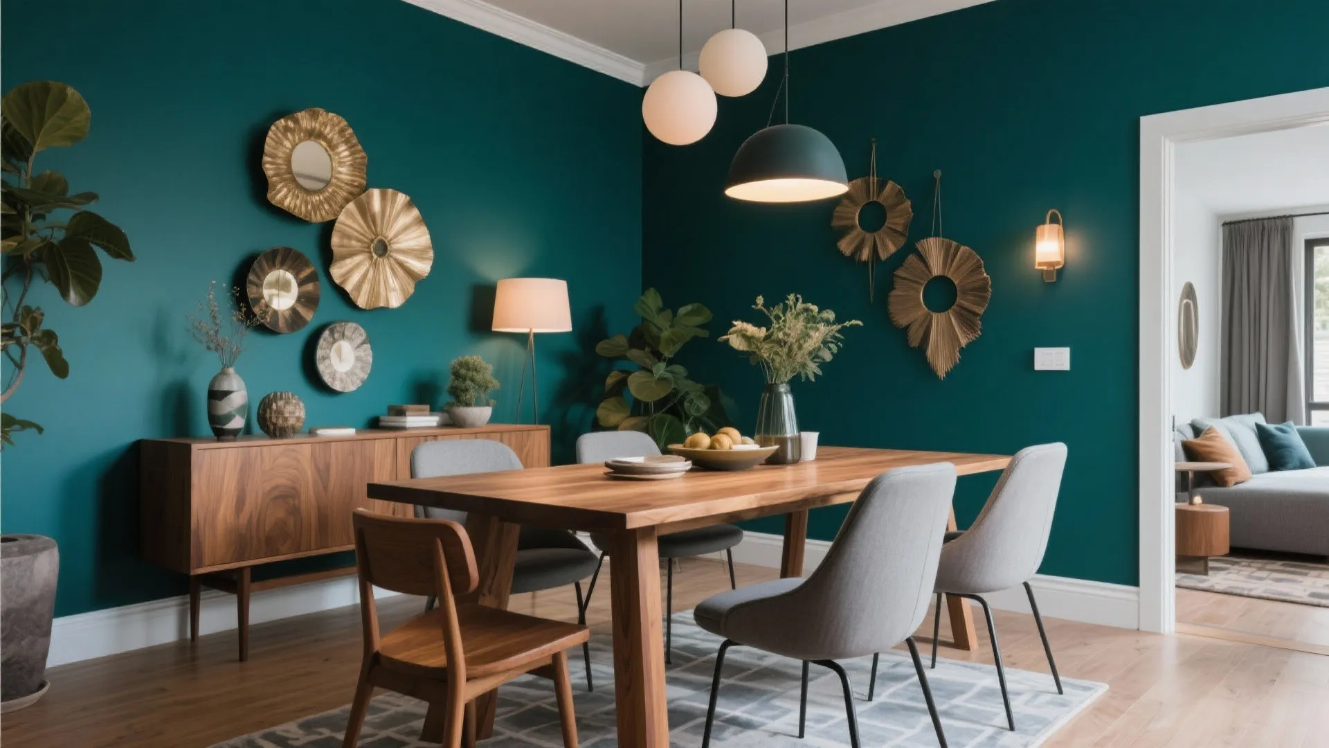 7. Accent Wall Behind the Dining Table