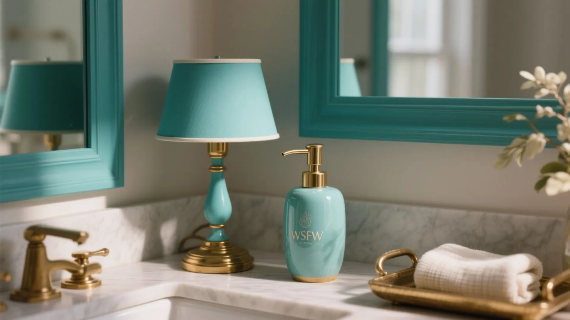 5. Teal accessories as focal points