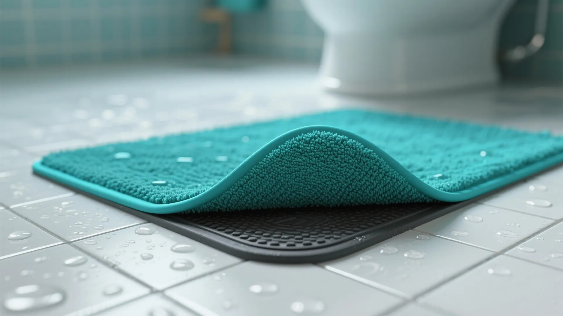 4. Anti-slip teal mat for safety-first spaces