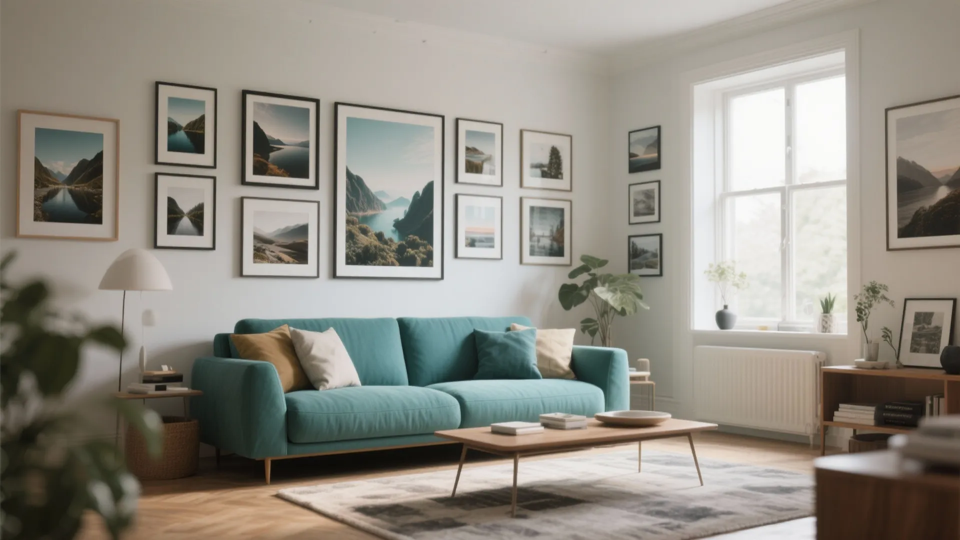 9. Teal with Art Wall Above