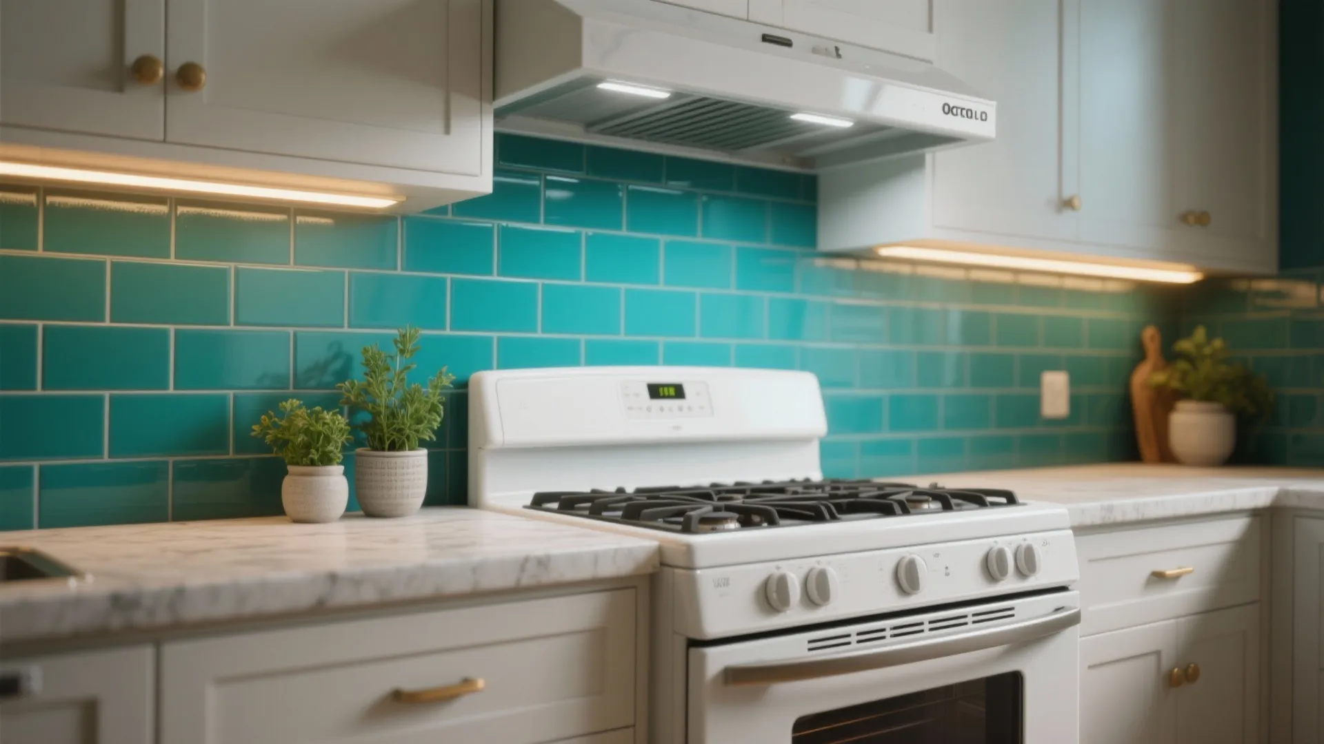 2. Contrast with colorful backsplash