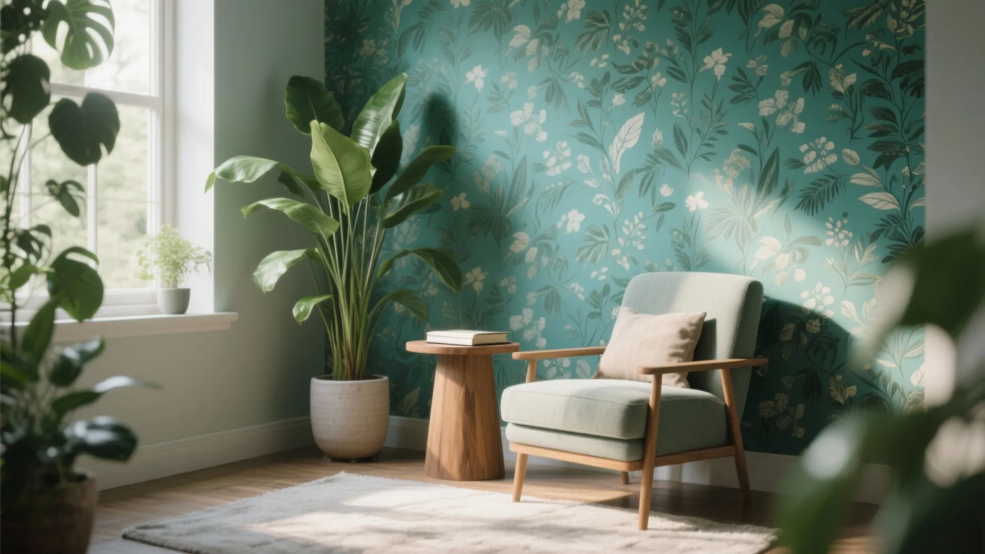 5. Botanical Prints with Teal Base