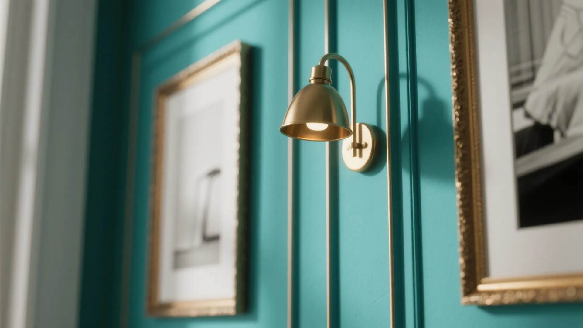 Teal and Brass Accents