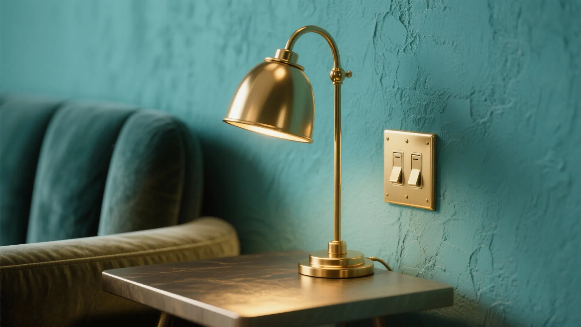 3. Muted Teal and Brass Highlights