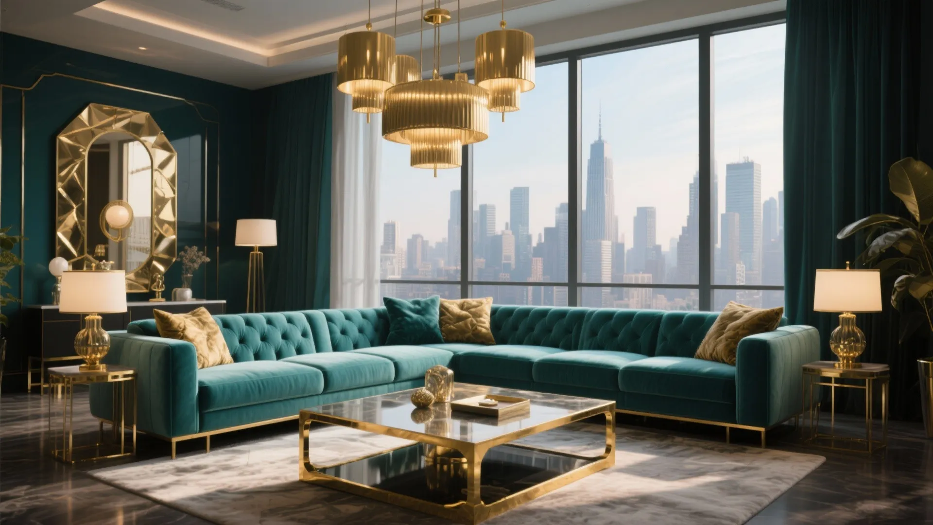 7. Blue-Green and Brass Glamour