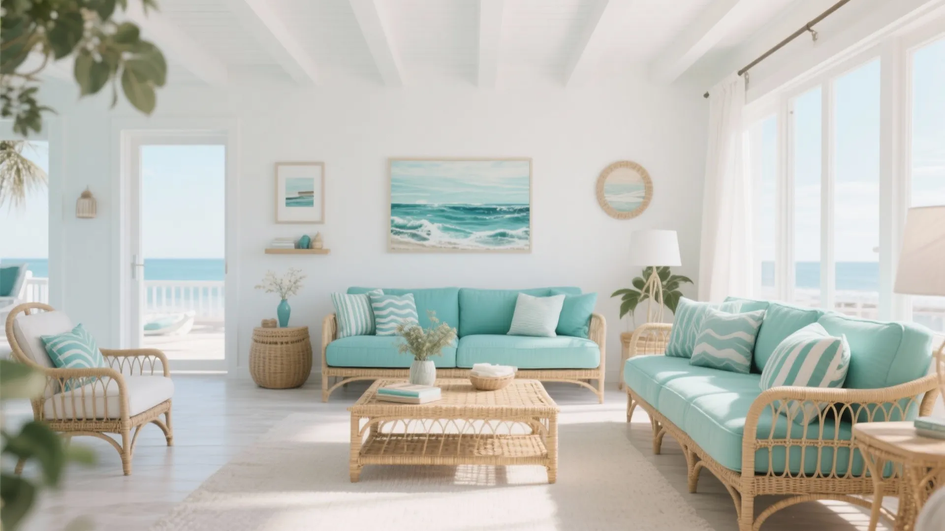 7. Teal and White Coastal Vibe