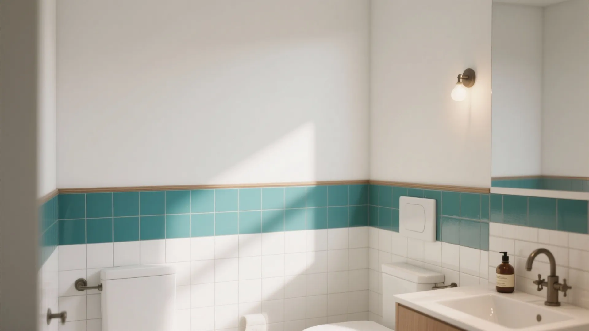 3) Color-blocked dado for mid-height drama