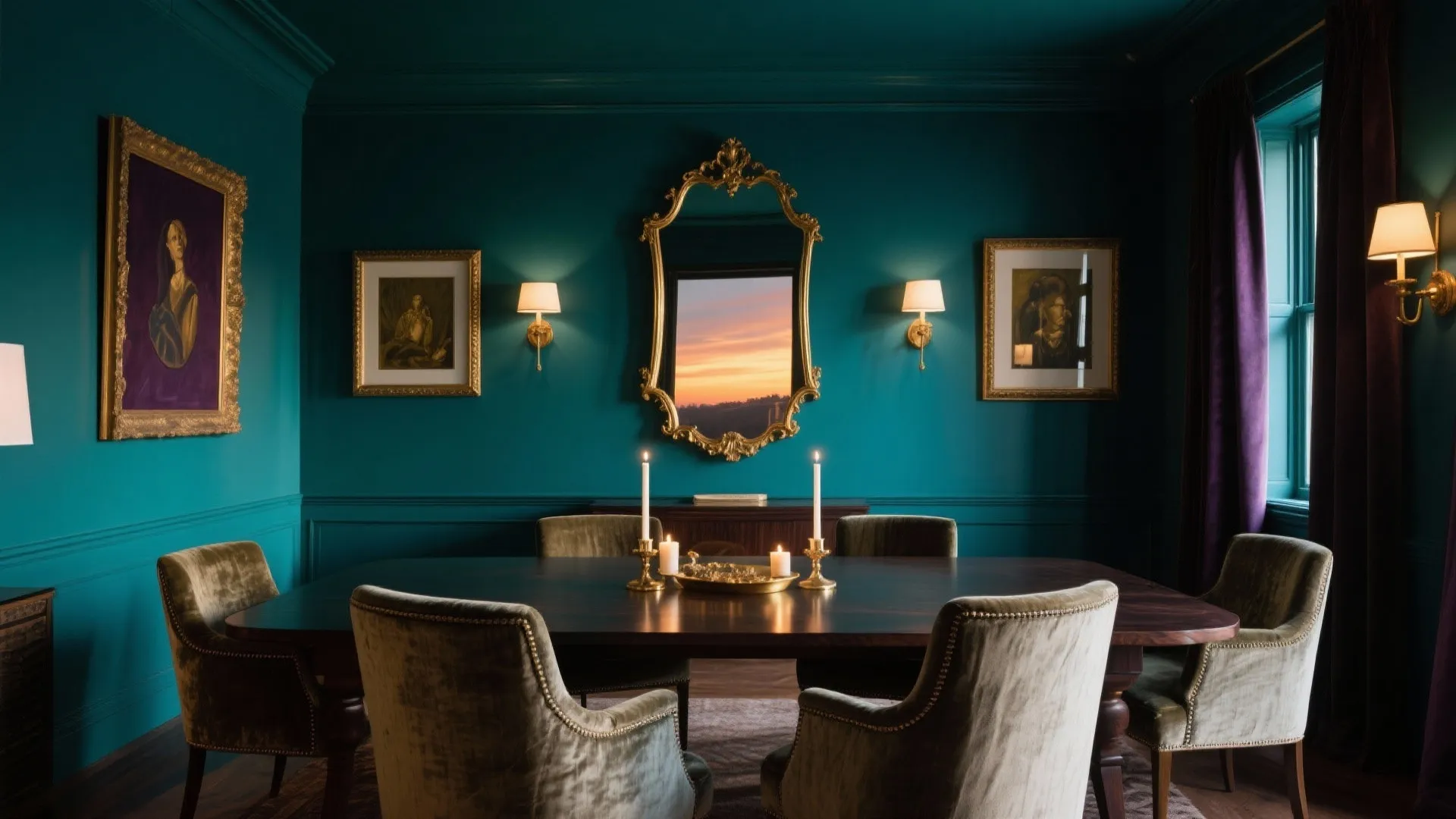 Moody Jewel Tones for Dining Rooms and Parlors