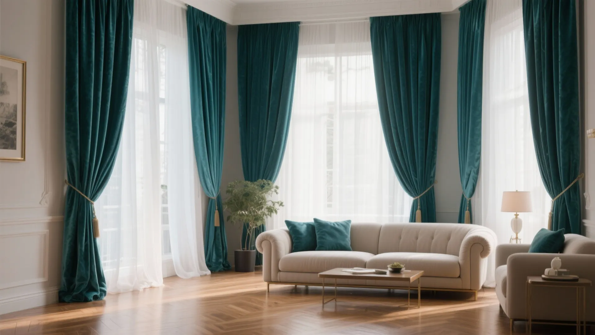 9. Teal Curtains for Drama