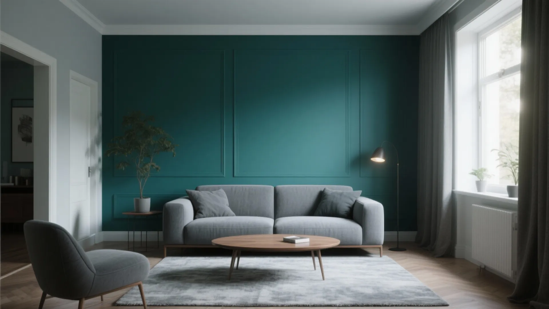 2. Teal Feature Wall