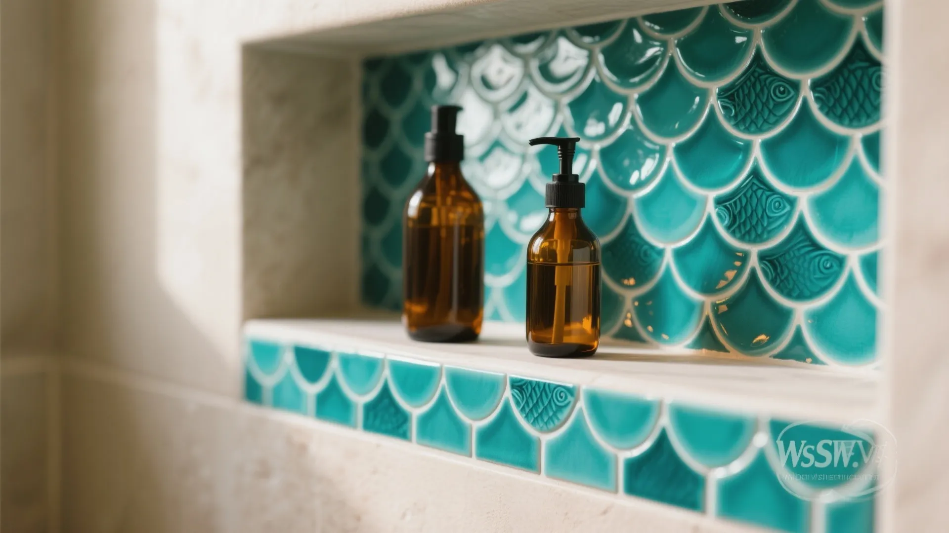Teal Fish Scale (Mermaid) Feature Niche