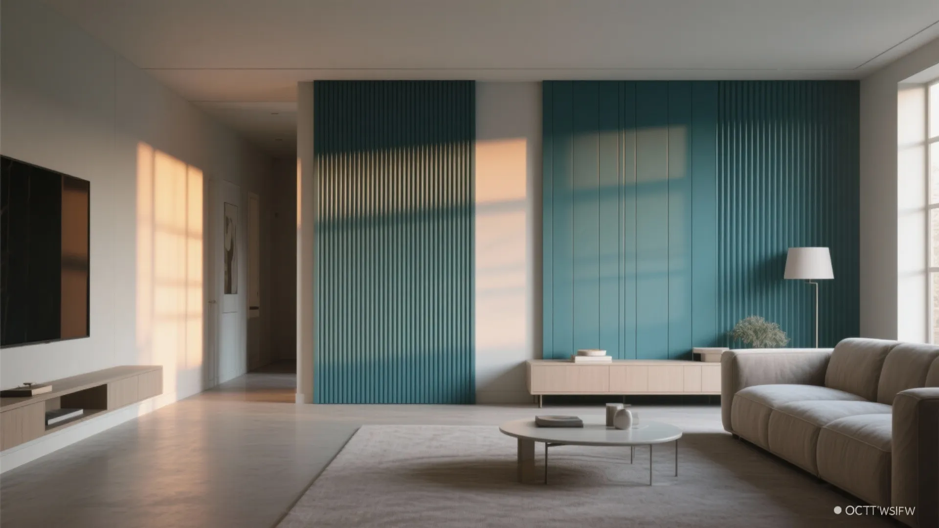 3D Fluted MDF Panels in Bold Paint